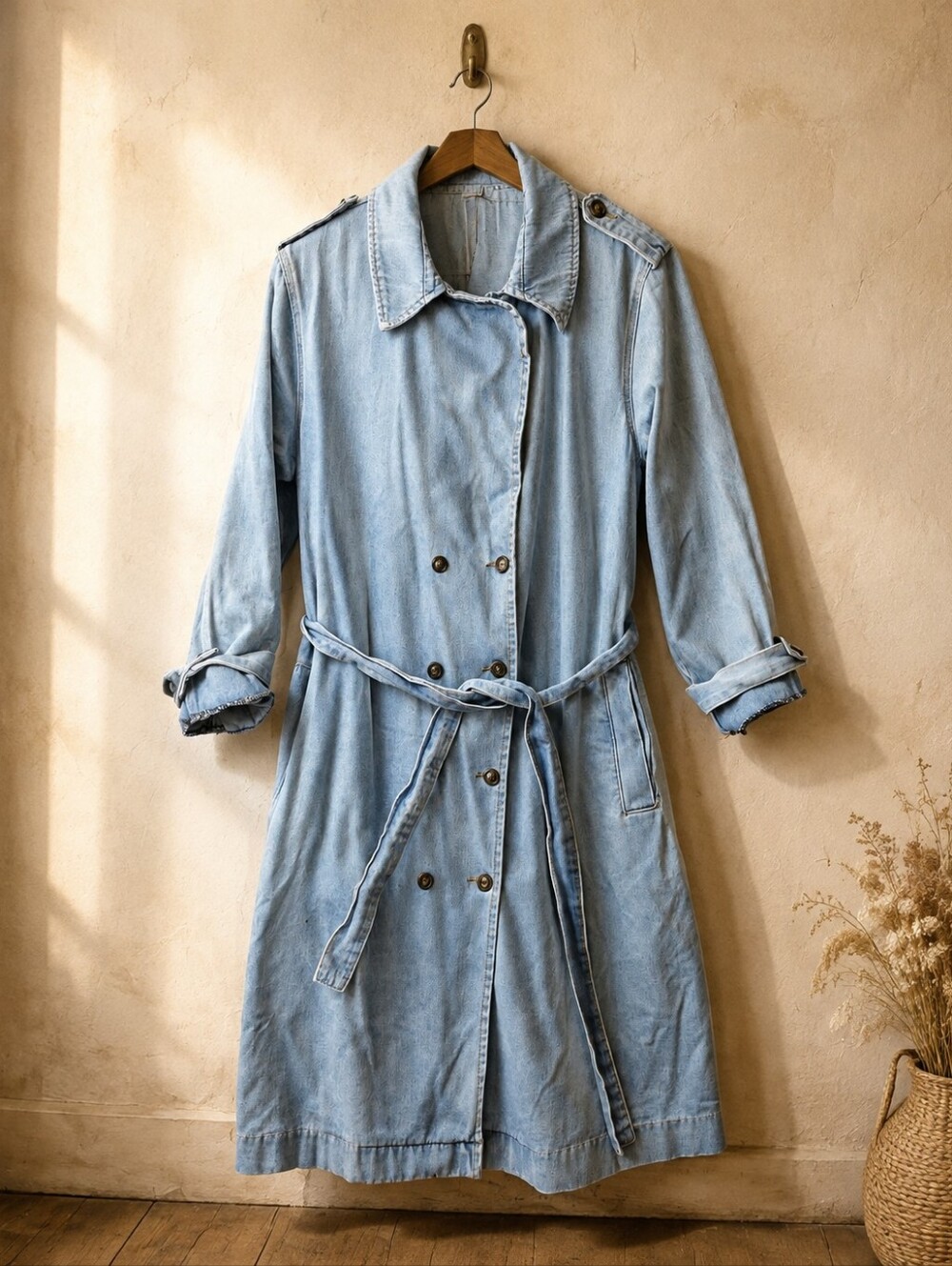 Fashion to Figure Plus Size Denim Trench Duster 1X